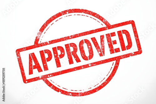 Approved Stamp. Approved - a red stamp for approval of any kind