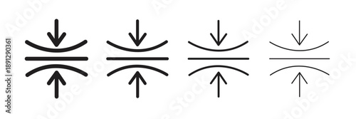 Collection of compression and expansion user interface icon. collapse symbol. vector illustration