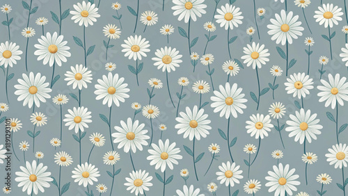 Daisy Flower Pattern Minimal Vector Background
