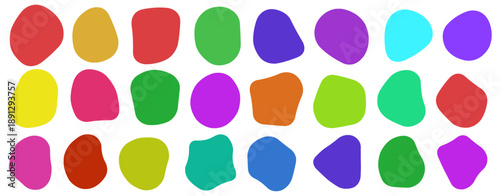 Colorful abstract organic blobs shape vector, playful modern shapes design illustrations.