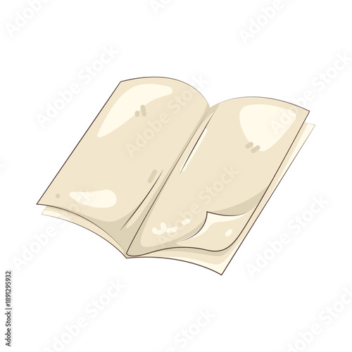 Illustration of Open Blank Book