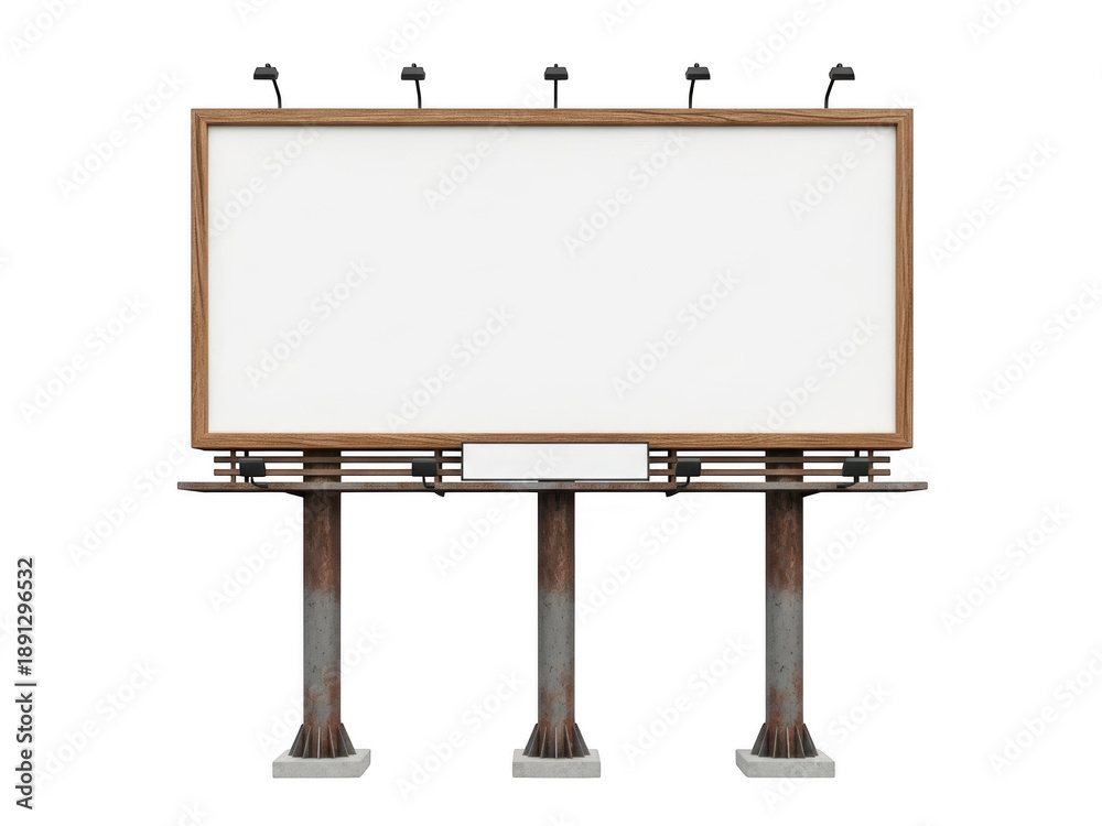 Fototapeta premium Blank billboard advertising space isolated on transparent background