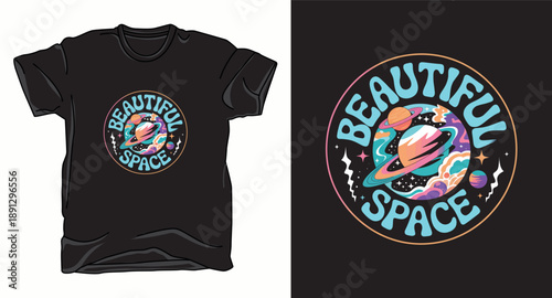 Beautiful spaceastronaut galaxy graphic vector art t-shirt design print