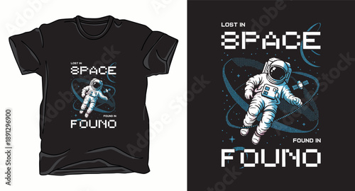 Lost in space astronaut galaxy graphic vector art t-shirt design print