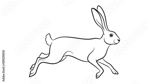 Running Hare Sketch: A minimalist black-and-white sketch of a running hare captures its agility and grace. The clean lines and dynamic pose convey a sense of speed and freedom.