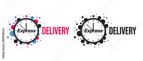 Express Delivery Clocks with Colorful and Black Splash Backgrounds