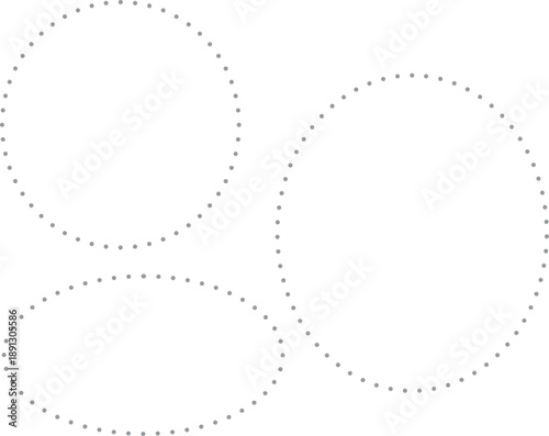 グレーの点線で描かれた、楕円形のフレームセット