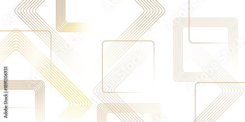 Golden lines forming geometric shapes on white background