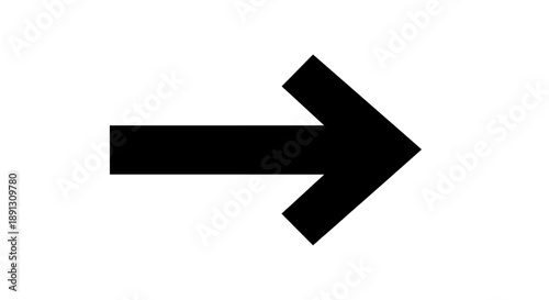 A large black arrow pointing to the right on a white background