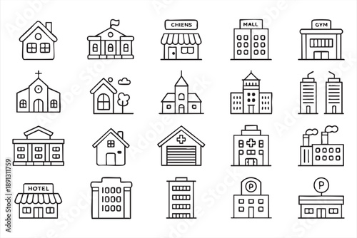 Car Insurance And Vehicle Protection Line Icons Collection