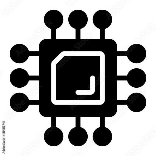 microchip icon for illustration