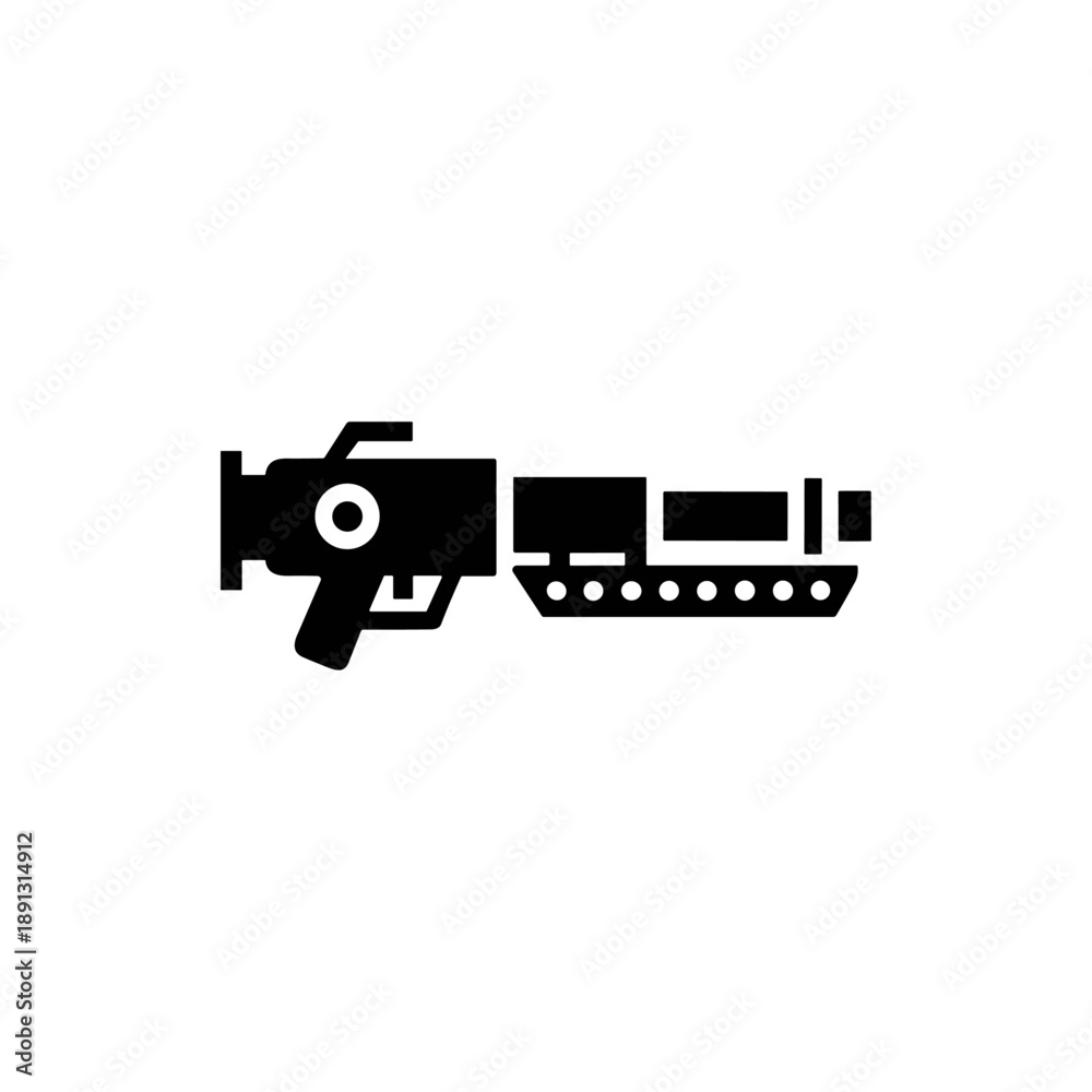 Fototapeta premium Futuristic weapon icon logo flat vector design