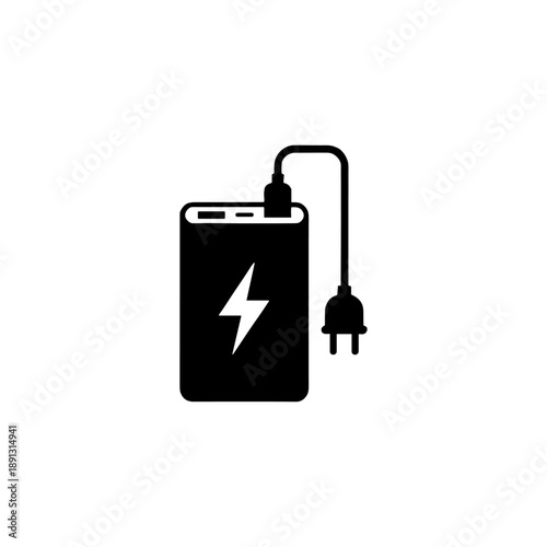 Power bank icon logo flat vector design
