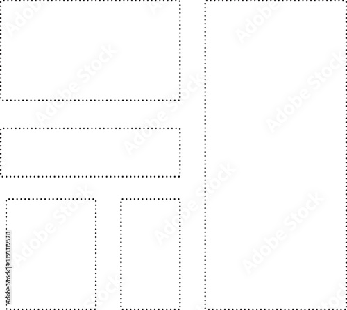 点線だけで作ったフレームセット。シンプルで使いやすい。広いテキストスペース