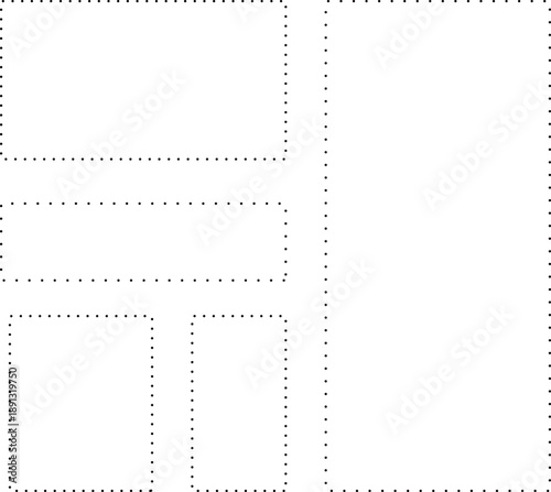 点線だけで作ったフレームセット。シンプルで使いやすい。広いテキストスペース