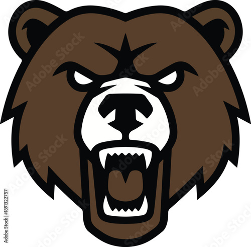 Roaring bear head mascot vector for sports logos and vinyl decals