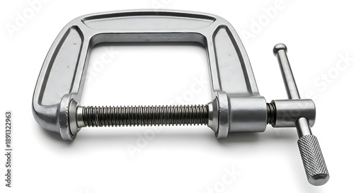 Heavy Duty Metal C-Clamp Tool Isolated on White Background