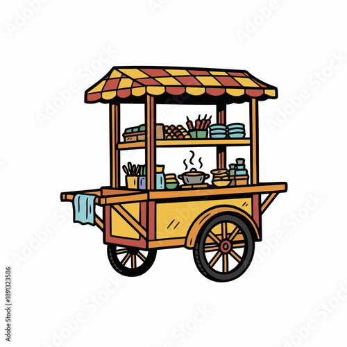 Mobile Vendor Cart for Hot Street Snacks