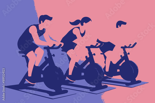 Indoor Cycling Class - Group Fitness and Cardio Workout.