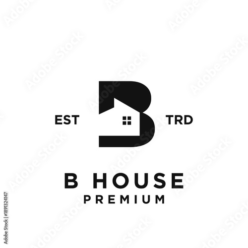 Minimalist B Letter House Logo Design for Real Estate and Property Business Branding