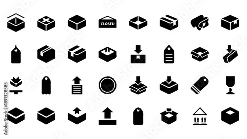 Collection of various icons isolated on transparent background, Vector