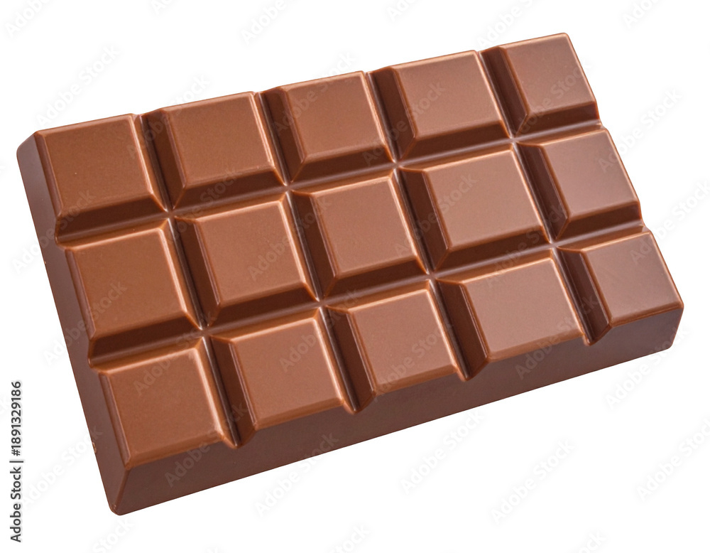 Fototapeta premium Smooth, rich milk chocolate bar with precisely scored rectangular segments