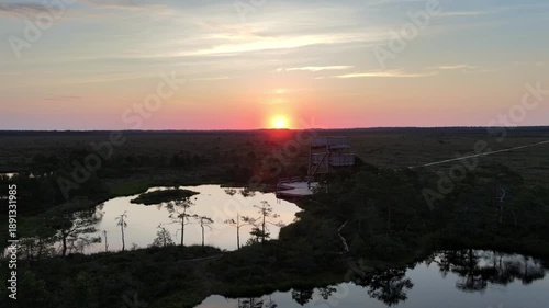 Sunset at the Estonian bog