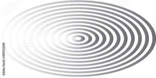 Abstract concentric circle ripple pattern in soft gray, minimal modern background with optical effect.