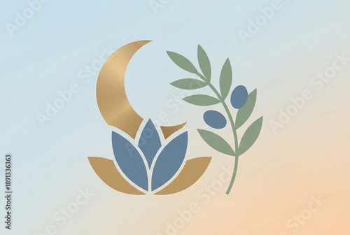 Minimal cultural or religious observance poster illustration, symbolic elements, elegant flat style, soft gradient background, clean design, no text, professional, high resolution