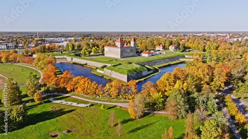 Autumn colourful castle view
