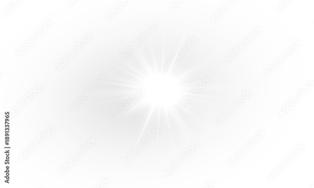 Obraz premium Sunlight ray with white lens flare and bright sunbeam