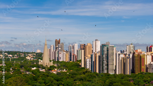 Vista Aérea da Cidade de Maringá, Paraná, Brasil.