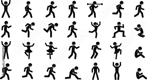 Set of diverse male and female side profile silhouettes with different hairstyles for anatomical study social media avatars and user interface design