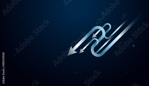 Downward moving arrows Flowing emphasize direction and steady progress downward the future