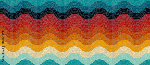 Vector seamless mosaic pattern in retro tones. Graphic template design.