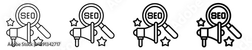 Seo Branding  Icon Set Different Style Collection