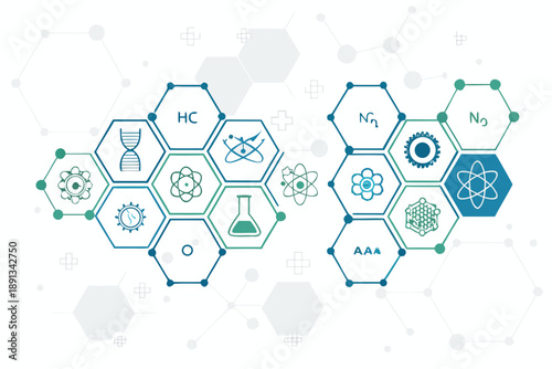Depicting Chemistry With Hexagonal Molecu Crisp Professional Photo
