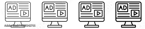 Digital Ads  Icon Set Different Style Collection