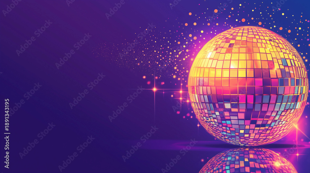Obraz premium A colorful disco ball with a purple background