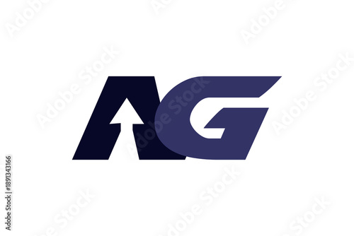 AG Letter Logo with Integrated Growth Arrow Modern Corporate Branding Identity Design