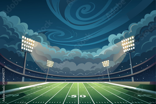 Featuring Football Stadium Lights With Dar Elegant Premium Digital Asset