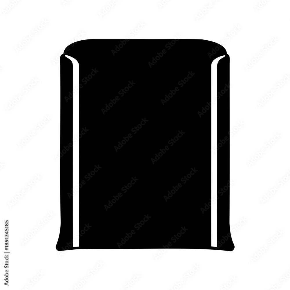Fototapeta premium Black and White Vector Silhouette Graphic of Toasted Bread Slice Illustration
