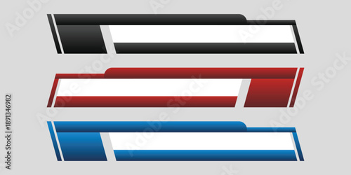 Set of lower third vector design background texture banner templates for modern broadcast, TV Bar, Sports, Video Channel, Screen, Event, Display.