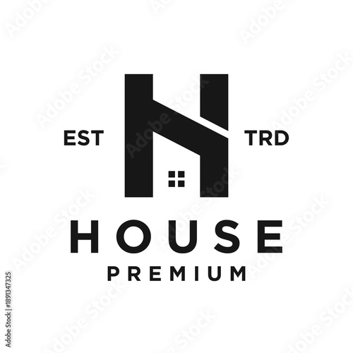 Modern Letter H house logo for real estate and home property branding