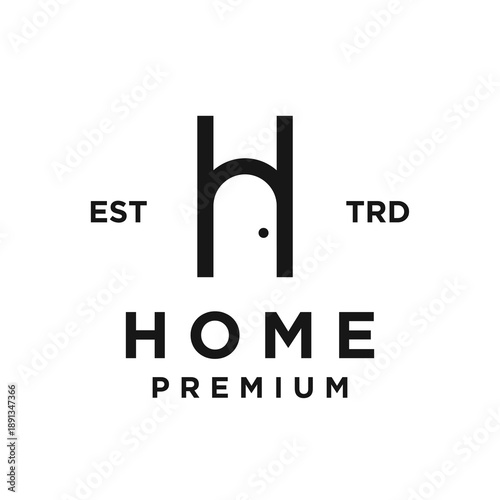 Modern Letter H Home Door Logo Design for Real Estate