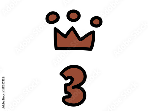 かわいい手描き風の3位のランキング素材