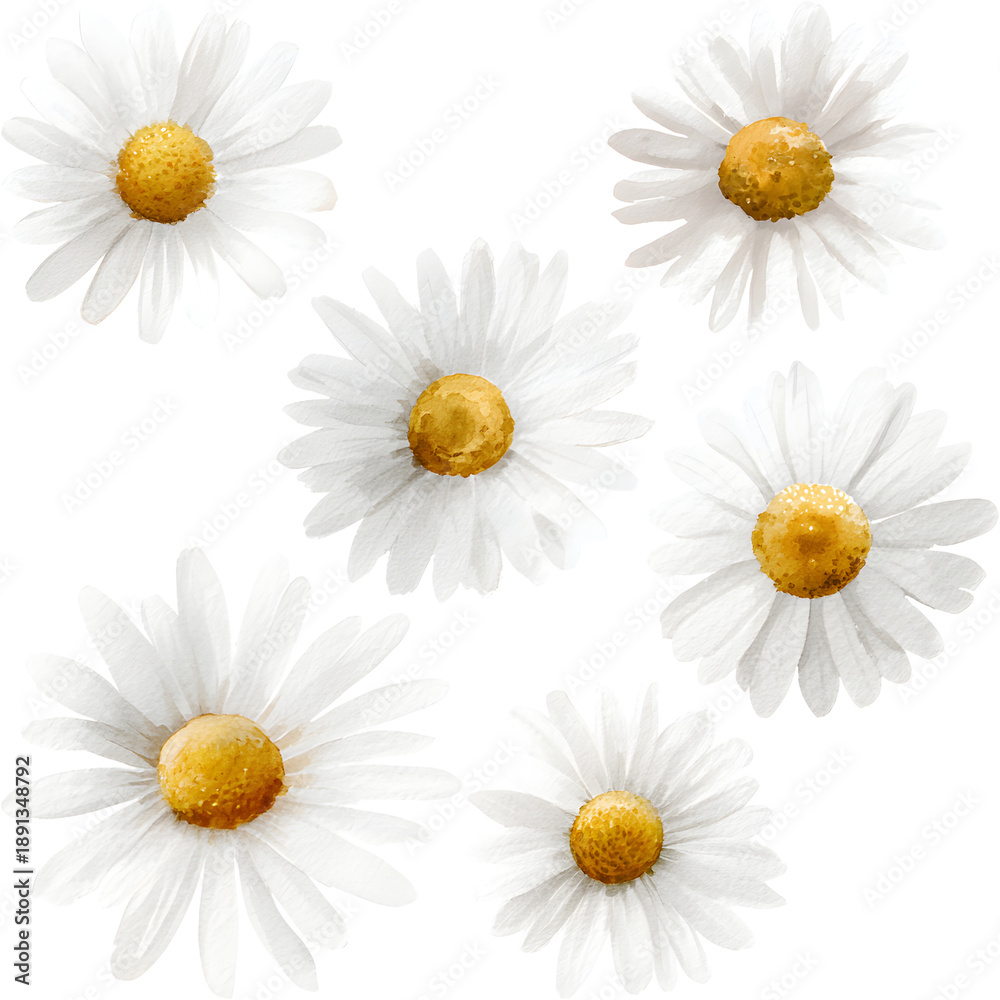 Fototapeta premium Hand-drawn white daisy