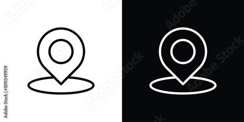 Pin Location icon sheet black and white