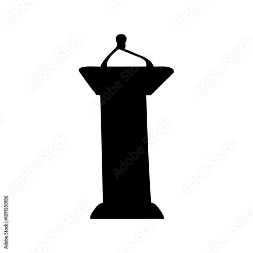 Black silhouette of a speaker podium used in public speaking events