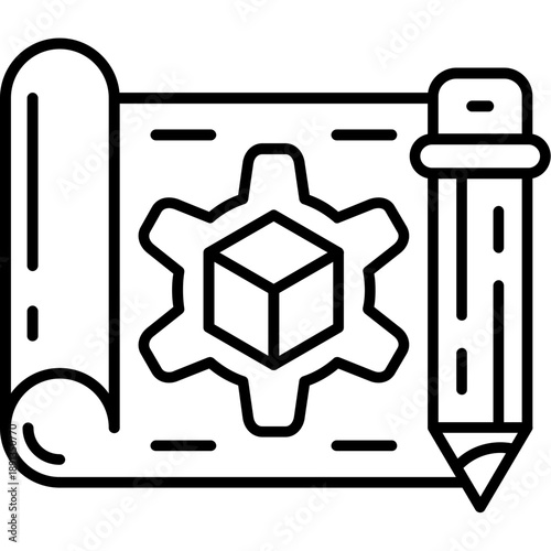 Functional Prototype Outline Icon